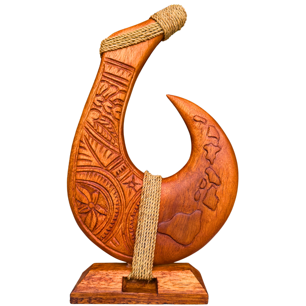 carved fishing hook 12" Tall Hand Wood Hawaiian Makau Fish on Base : Home & Kitchen inch home dcor piece 12" Hand Carved Wood Hawaiian
