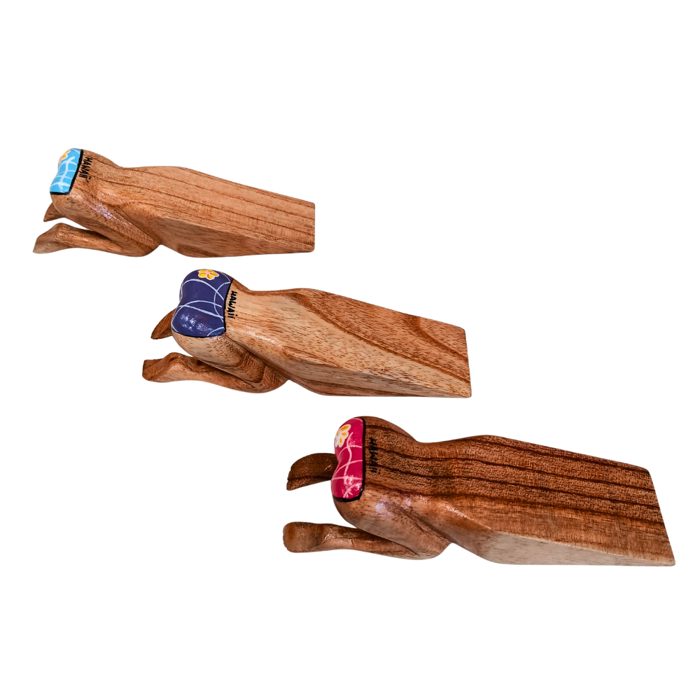 Hand-Carved Wooden Swimsuit Doorstopper – Choice of Colors