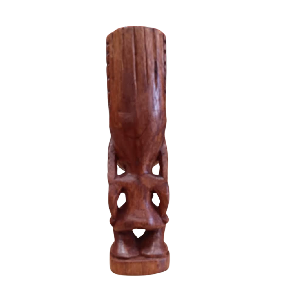 Hand-Carved Hawaiian Tiki Statue – 8" Kane God of Creation Wood Carving