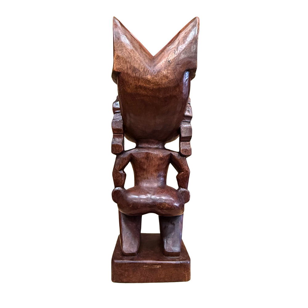 Premium 20" Hawaiian Ku Tiki Statue – Hand-Carved Hardwood Figure