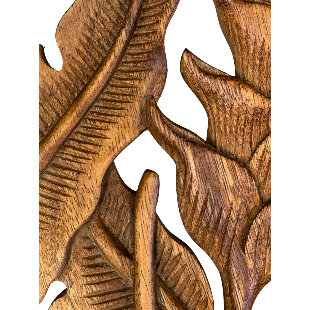 Hand-Carved 12" Ginger Flower Wood Wall Plaque – Hawaiian Decor